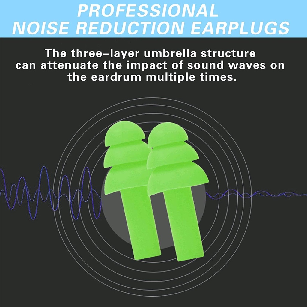 Set 5 Cặp Nút Bịt Tai Hỗ Trợ Giấc Ngủ Có Thể Tái Sử Dụng