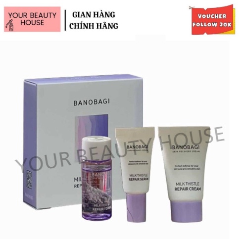 [BANOBAGI] Set Dưỡng Da mini Milk Thistle Repair - Tím