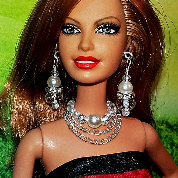 Bộ Trang Sức Búp Bê Barbie – Vòng cổ, Hoa Tai Búp bê Handmade Nguyên liệu Cao Cấp #2