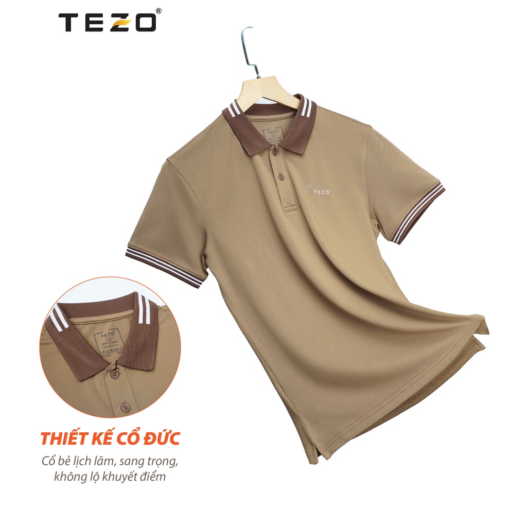 Áo polo nam in ngực M TEZO năng động trẻ trung 2202APDT16