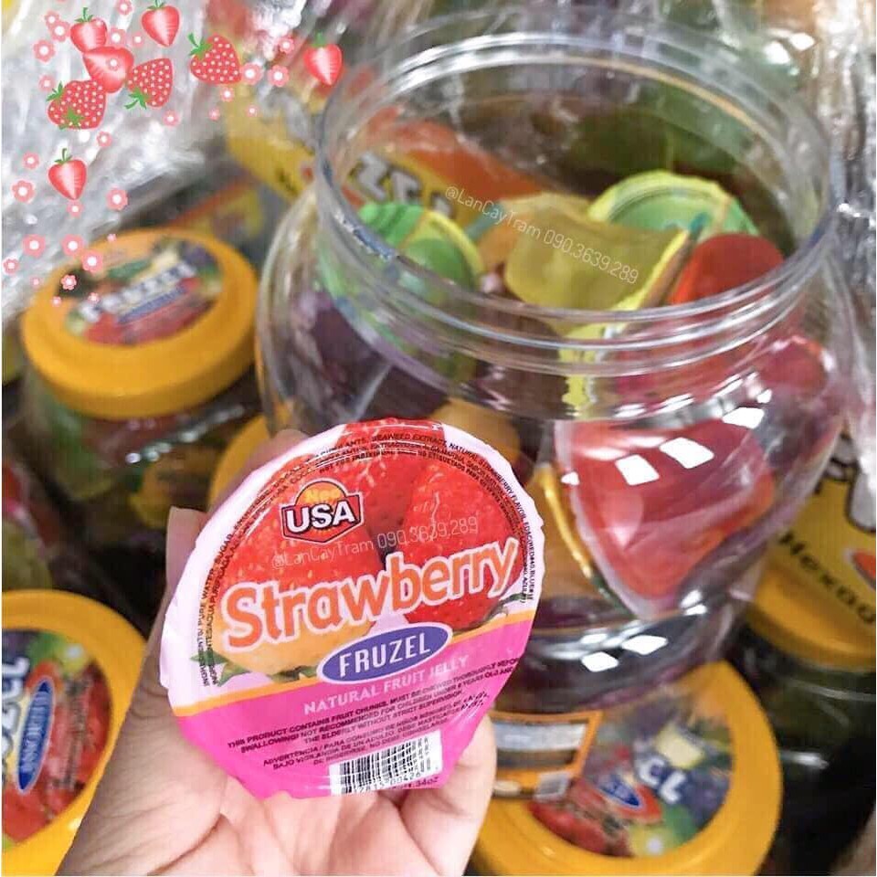 [HANG_MY] THẠCH RAU CÂU TRÁI CÂY MỸ FRUZEL ASSORTED NATURAL FRUIT JUICE JELLY CUPS 1.45KG