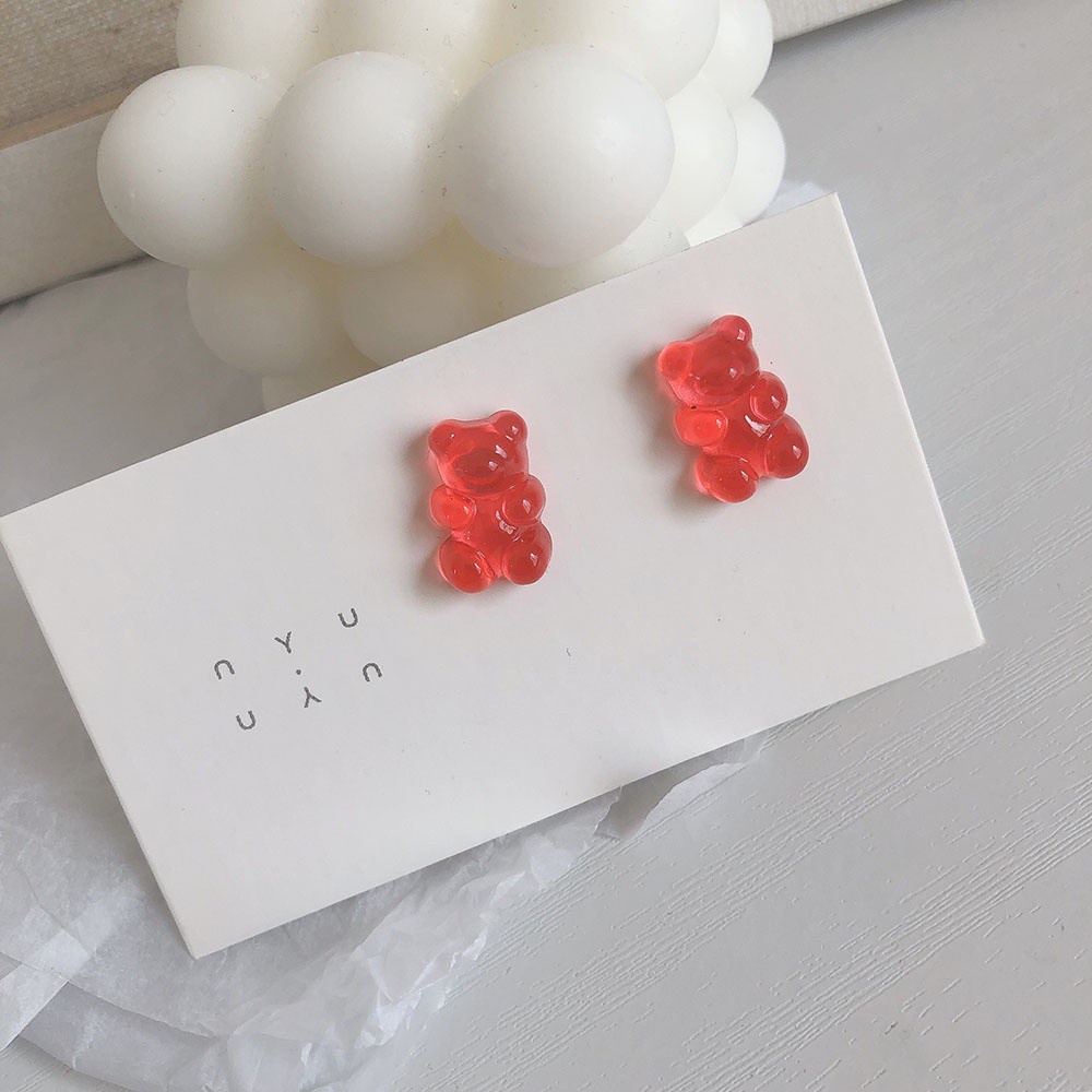 Khuyên Tai Dáng Dài Hình Gấu Màu Kẹo Dễ Thương Thời Trang Cho Nữ