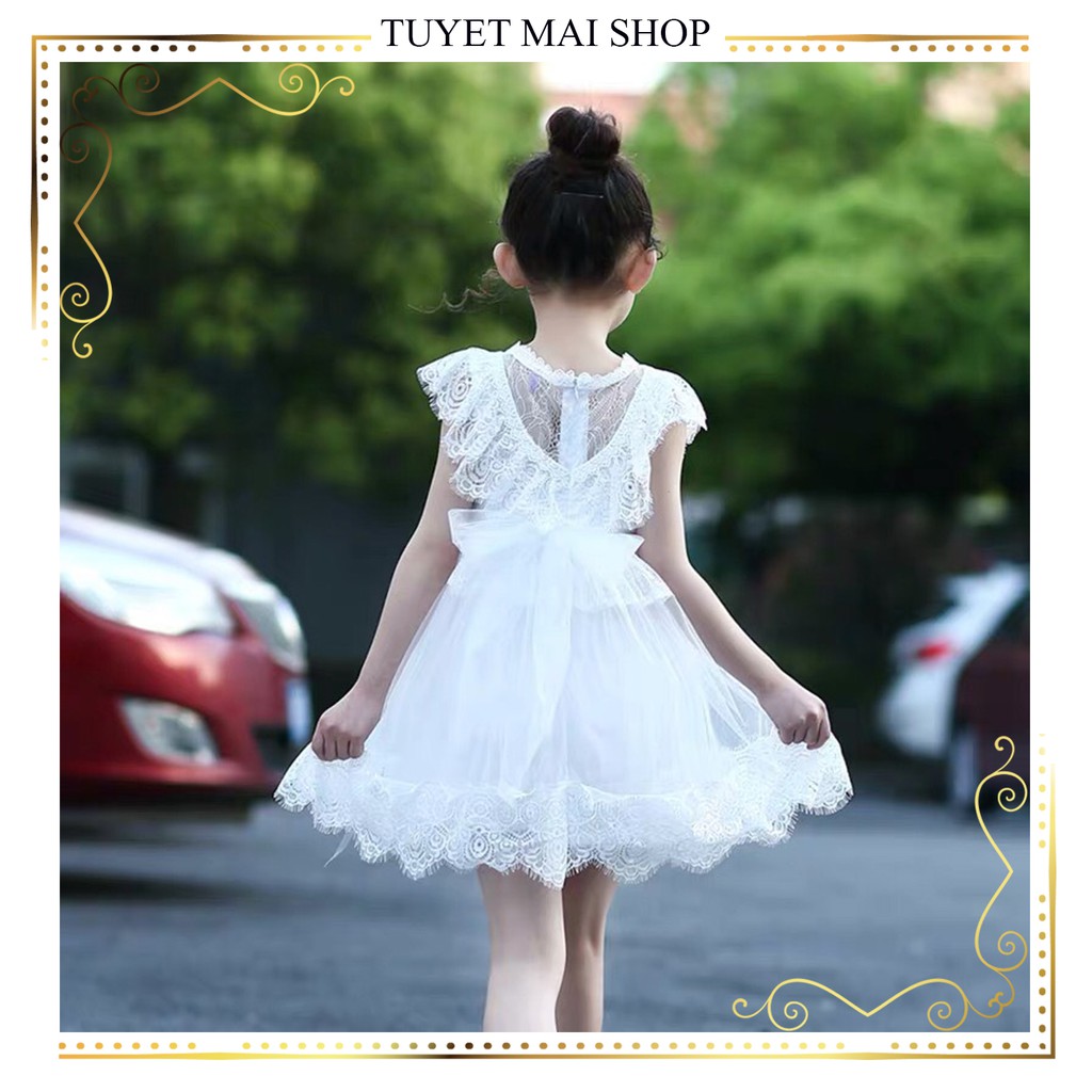 Váy bé gái | đầm công chúa viền ren cực xinh [3-12 tuổi]
