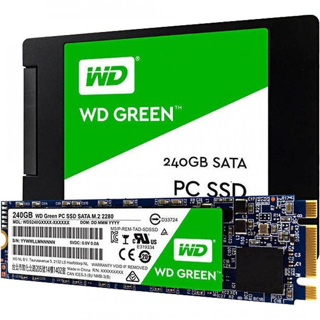 Ổ SSD Western Green 240Gb M2 chuẩn 2280-Bảo hành 36 T