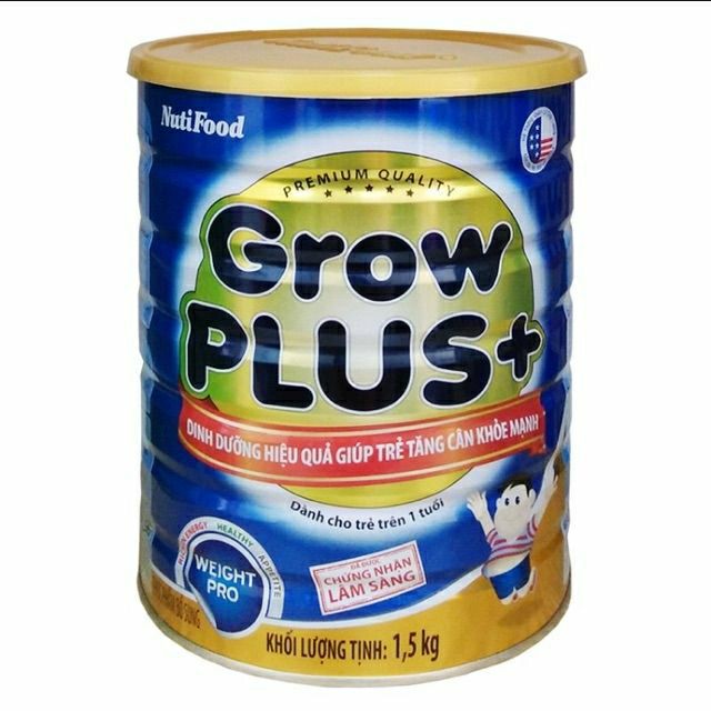 (HSD 2025) Sữa bột Grow Plus xanh 1,5kg FDI mẫu mới