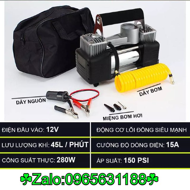 Bơm hai xi lanh mặt điện từ kèm vali dụng cụ chuyên nghiệp - bơm cực khỏe