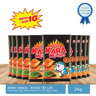 Lốc 10 gói snack khoai tây karamucho vị cay nhật bản 26g
