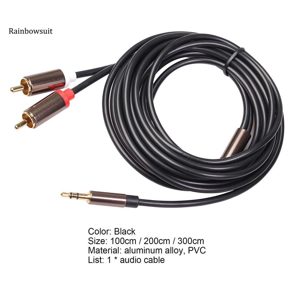 Dây cáp âm thanh chuyển đổi đầu cắm 3.5mm sang 2 đầu cắm RCA cho loa
