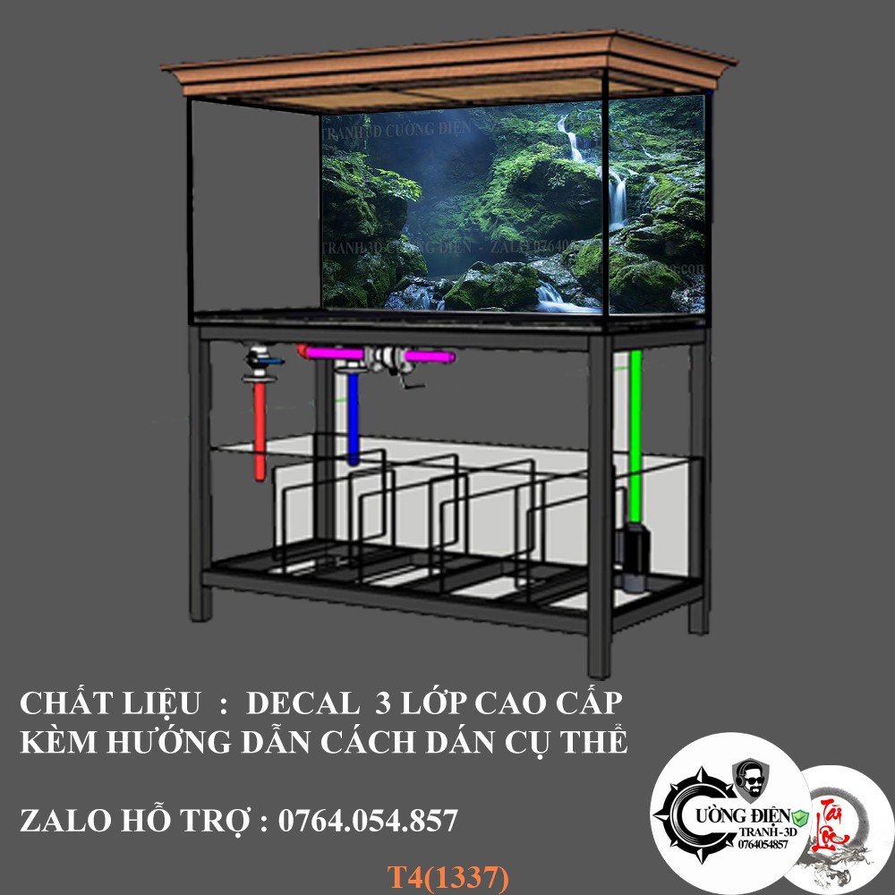 Tranh dán bể cá 3d nhiều kích thướt