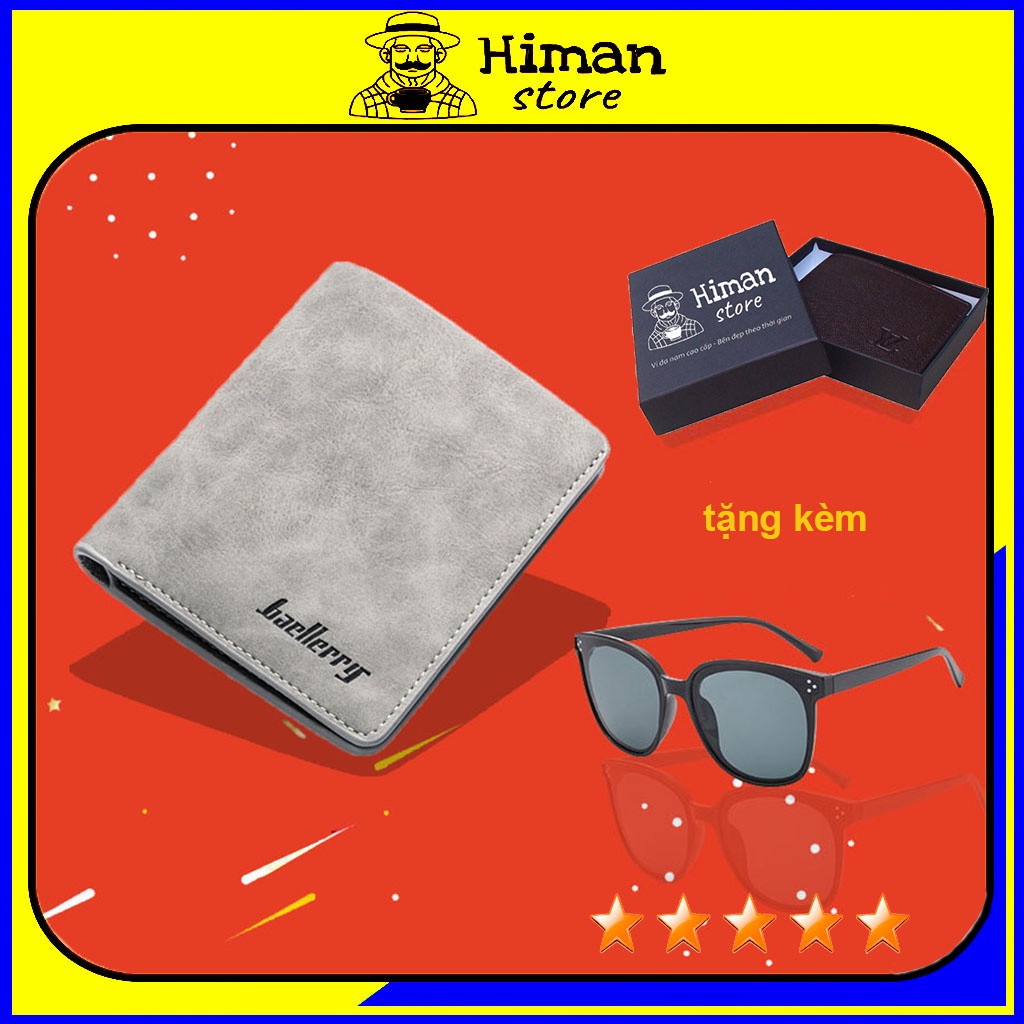 Ví nam nữ unisex hot trend bóp da lộn cao cấp thời trang dáng đứng ngang mini nhỏ gọn giá rẻ đựng tiền Himan-VN21