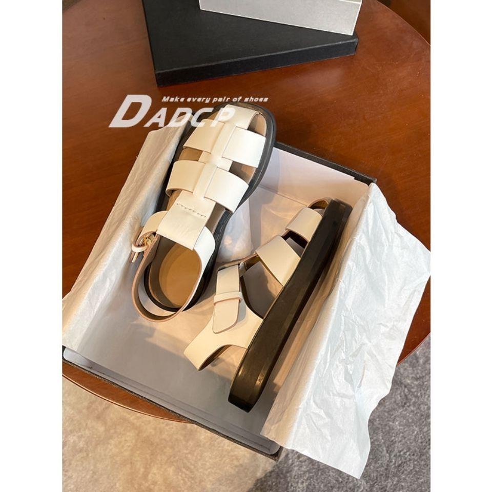 Giày sandal đế dày chất liệu da mềm phong cách mùa hè thời trang cho nữ