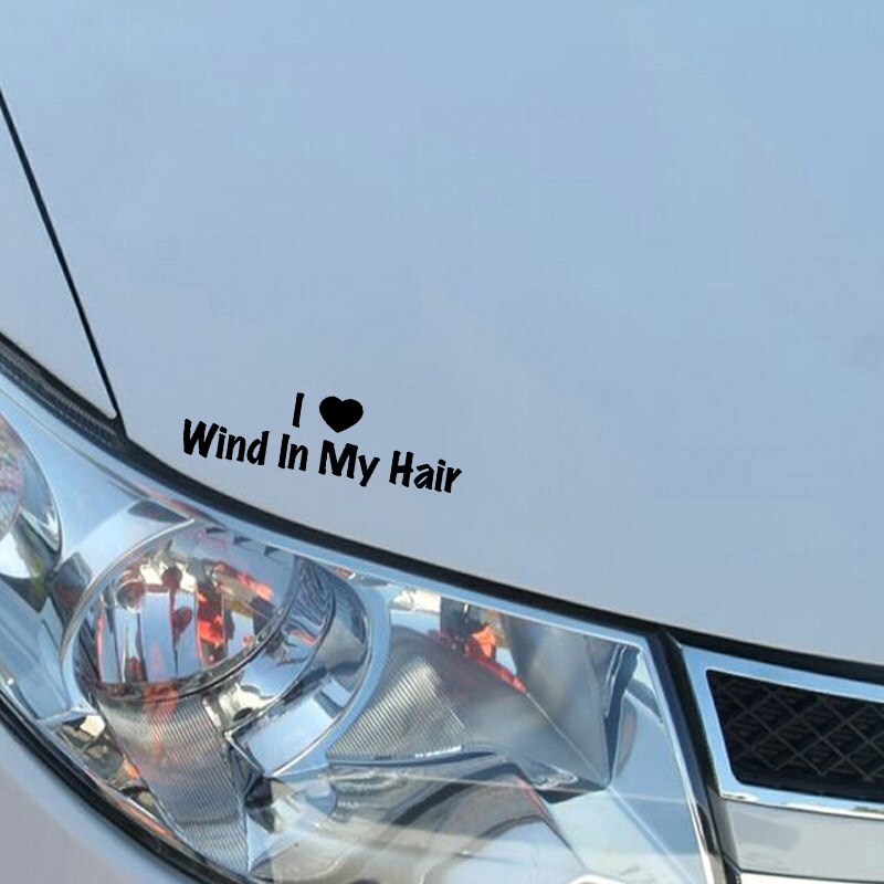 Decal dán xe hơi hoạ tiết Exquisite Word I Love Wind In My Hair Endless Innocence bằng vinyl kích thước 17.9cm*5.4cm