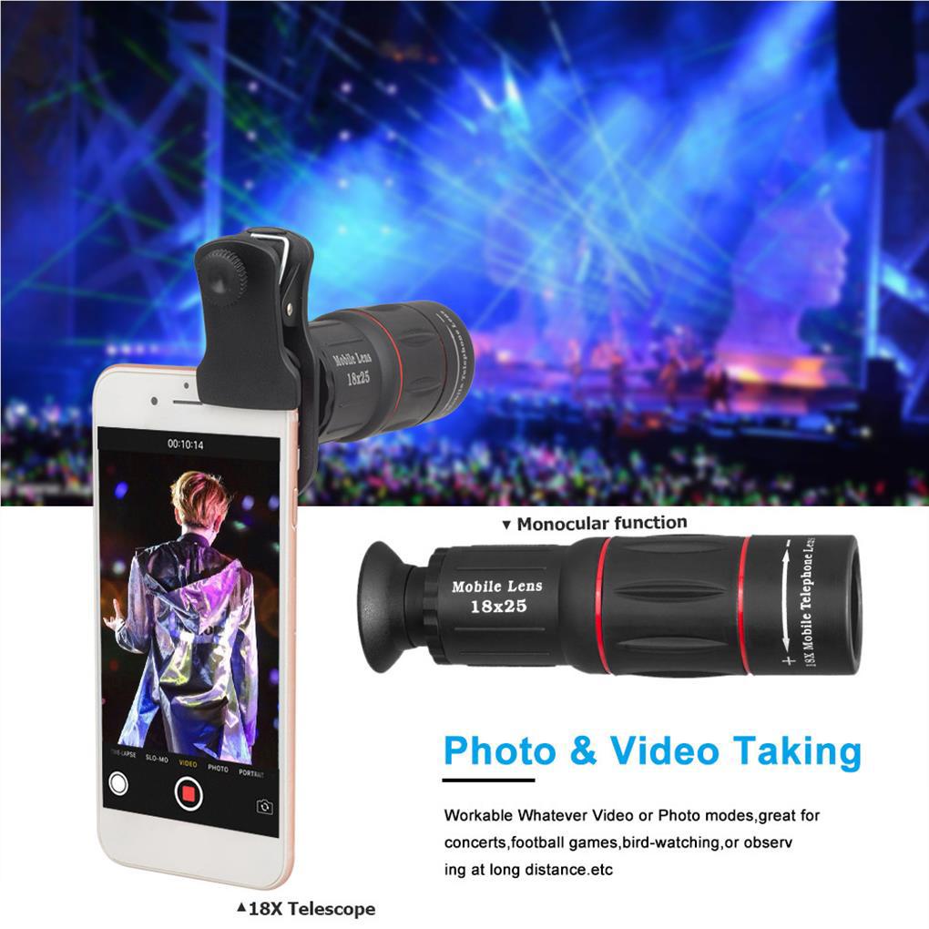 Bộ Lens Mắt Cá Góc Rộng 4 Trong 1 APEXEL 18X Kèm Kẹp Gắn Điện Thoại Iphone / Andorid
