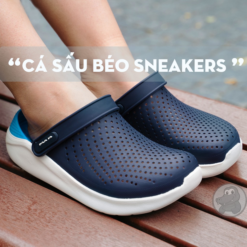 Dép Cross Literide Nam Nữ màu XANH NAVY- đế XANH DƯƠNG, Hàng loại 1 full box, full tag | BigBuy360 - bigbuy360.vn