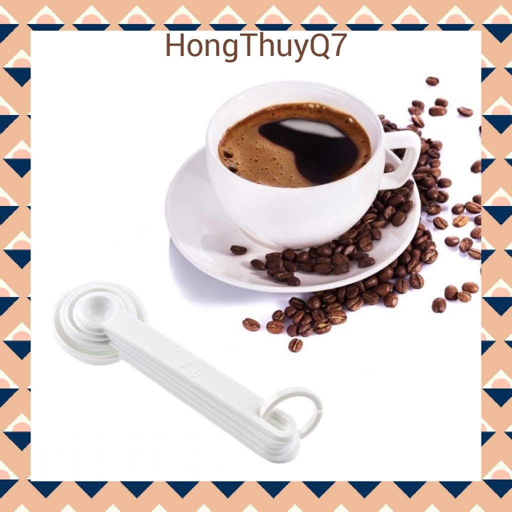 Bộ Muỗng Đong, Thìa Đong bột, đường, sữa, gia vị nhiều màu sắc (1 bộ 5 cái) - HongThuyQ7