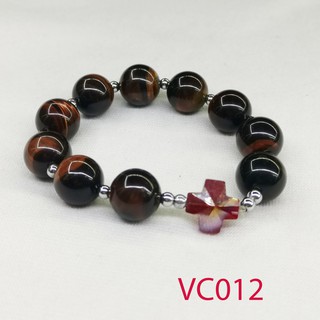 Chuỗi tay mân côi mắt hổ đỏ 14li