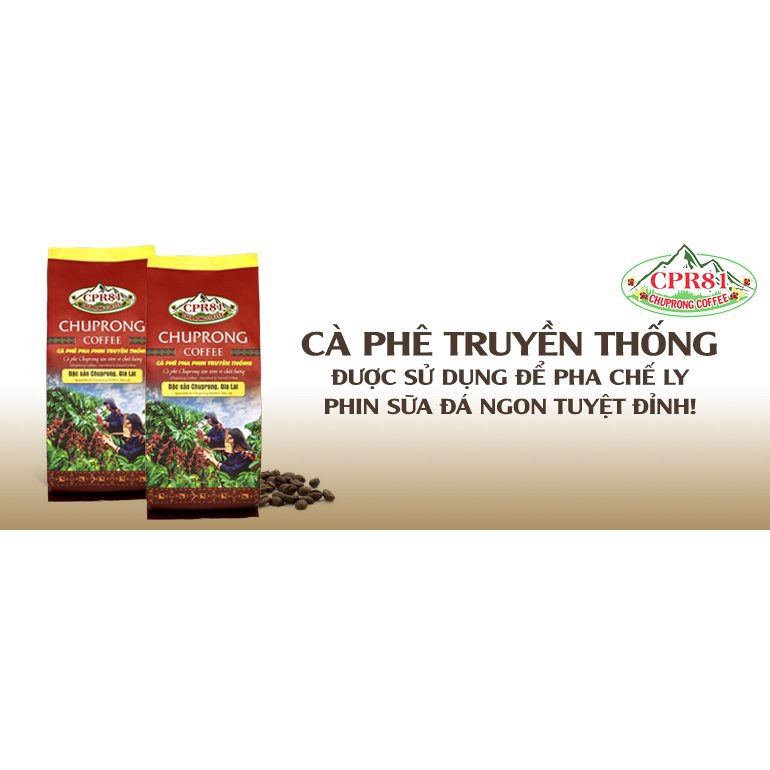 [QUÀ TỪ 1KG] 500gr Cà Phê Truyền Thống Gia Lai Coffee Hạt Bột Rang Xay Pha Phin Pha Máy