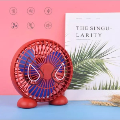 Quạt Mini Để Bàn Spiderman, Siêu Nhân Người Nhện 3 Chế Độ Gió Sạc Tích Điện