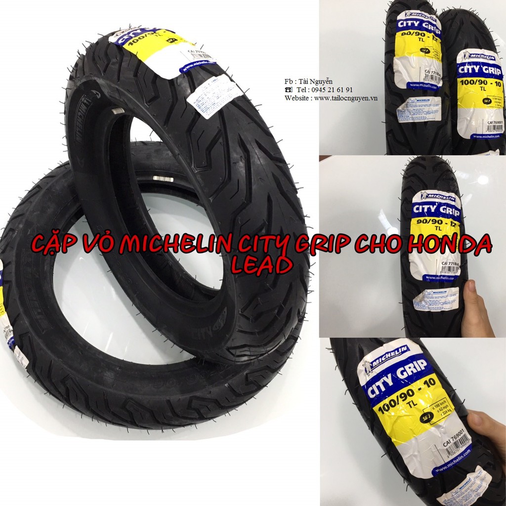 CẶP VỎ MICHELIN CITY GRIP DÀNH CHO HONDA LEAD 90/90-12 VÀ 100/90-10