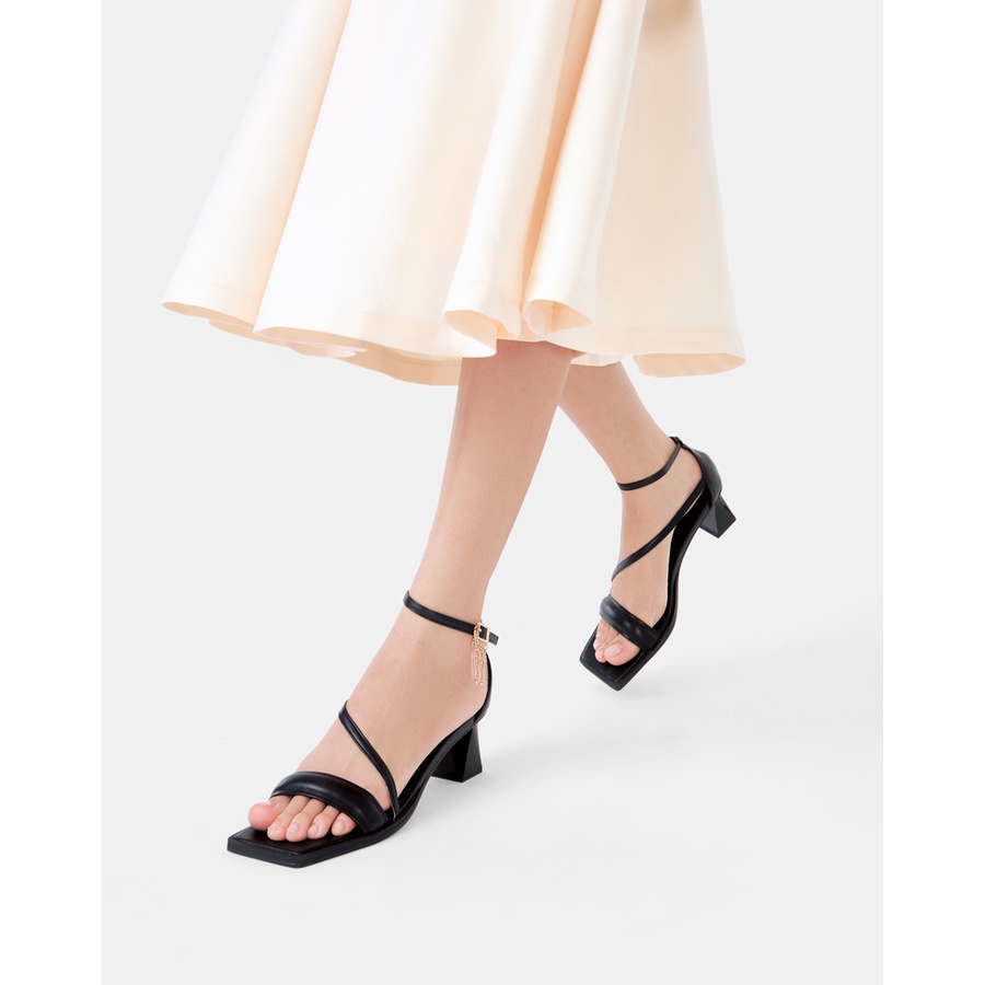 Giày Sandal Nữ 5cm JUNO Mũi Vuông Đính Khóa Dingle Dangle SD05080