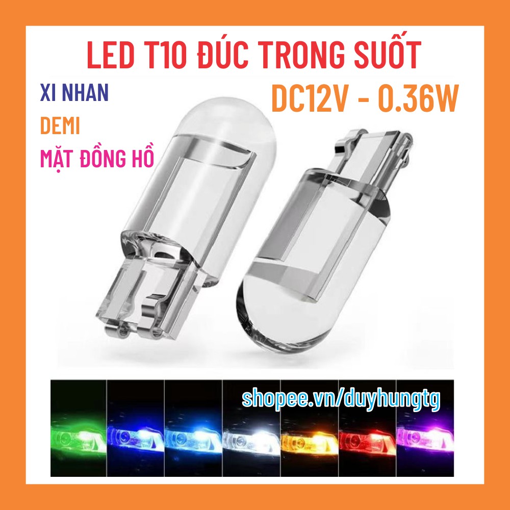 1 bóng Đèn LED T10 đúc dành cho xe máy, ô tô- Độ sáng cao, công suất thấp. DC12V