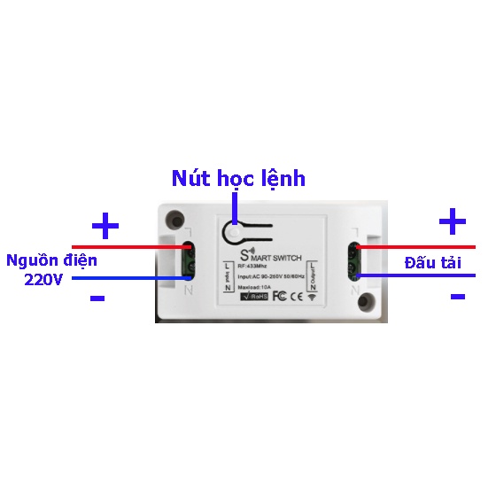 Công tắc dán tường gắn tường RF433MHZ công tắc đảo chiều