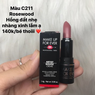 Son Make Up For Ever Artist Rouge Creme - Creamy High Pigmented Lipstick màu C211 Rosewood mini 1.4gr