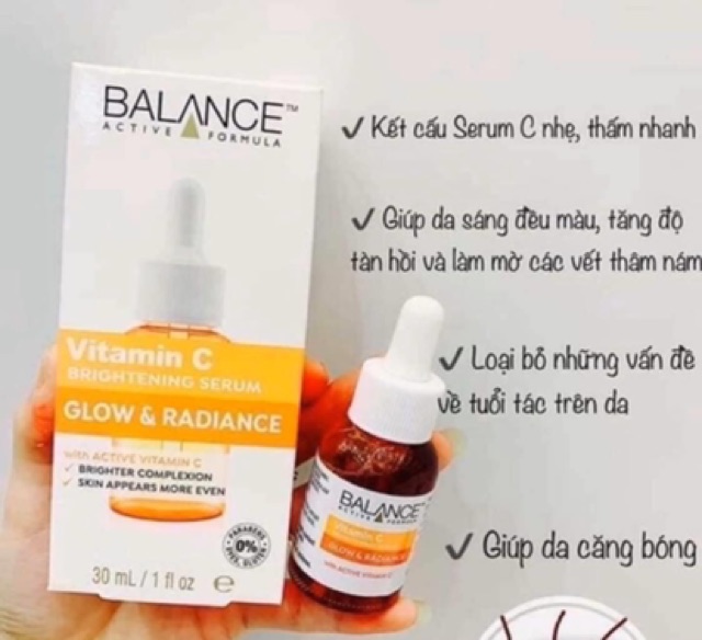 Serum Trắng Da, Mờ Thâm Balance Active Formula Vitamin C Brightening 30ml