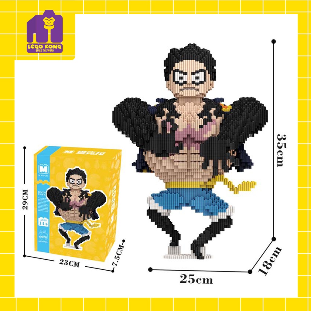 Đồ chơi xếp hình block Luffy One Piece gear 4 nano block monkey d luffy snake man vua hải tặc lắp ráp nhân vật anime