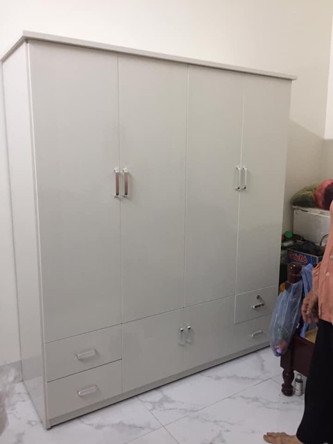Tủ nhựa đài loan 4 cánh 2 buồng New