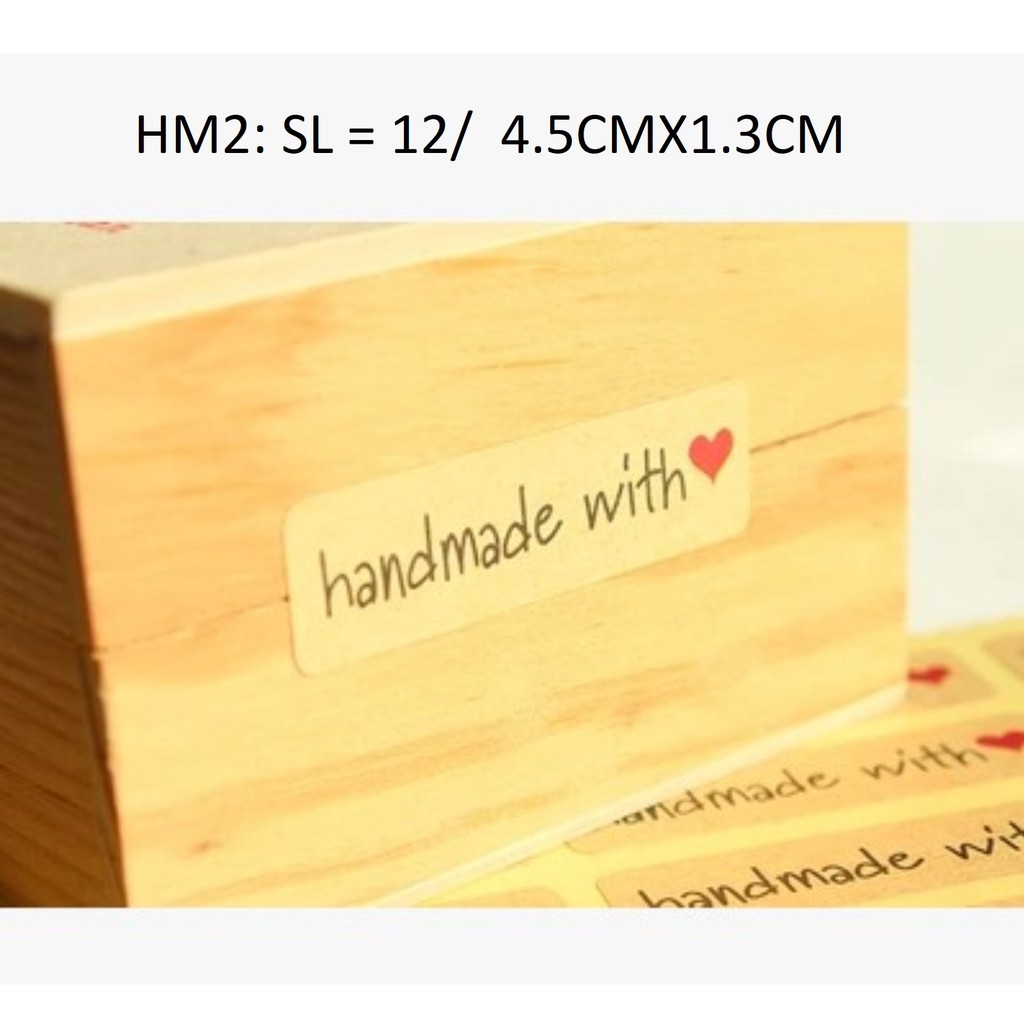 SỈ 2.5K Bìa 12 Miếng dán Sticker HANDMADE HM2 | SaleOff247