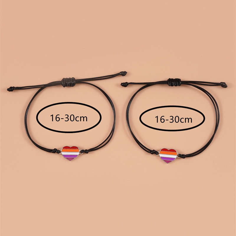 2 vòng đeo tay/vòng cổ RINHOO hình hoa/ bươm bướm/ trái tim màu cầu vồng thời trang có thể điều chỉnh cho cặp đôi