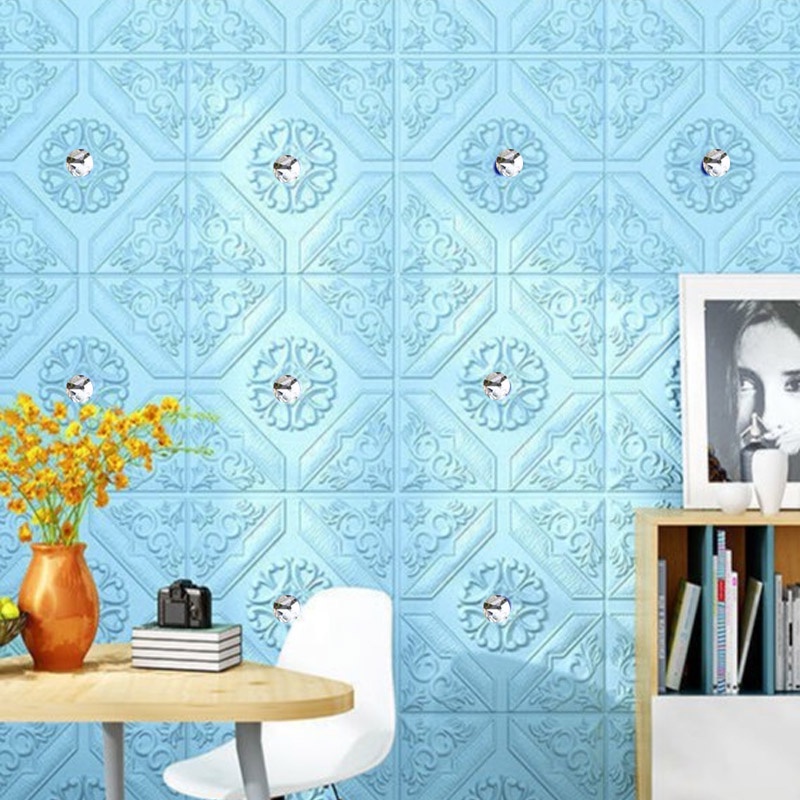 Miếng giấy dán tường bằng xốp giả gạch trang trí phòng ngủ | BigBuy360 - bigbuy360.vn