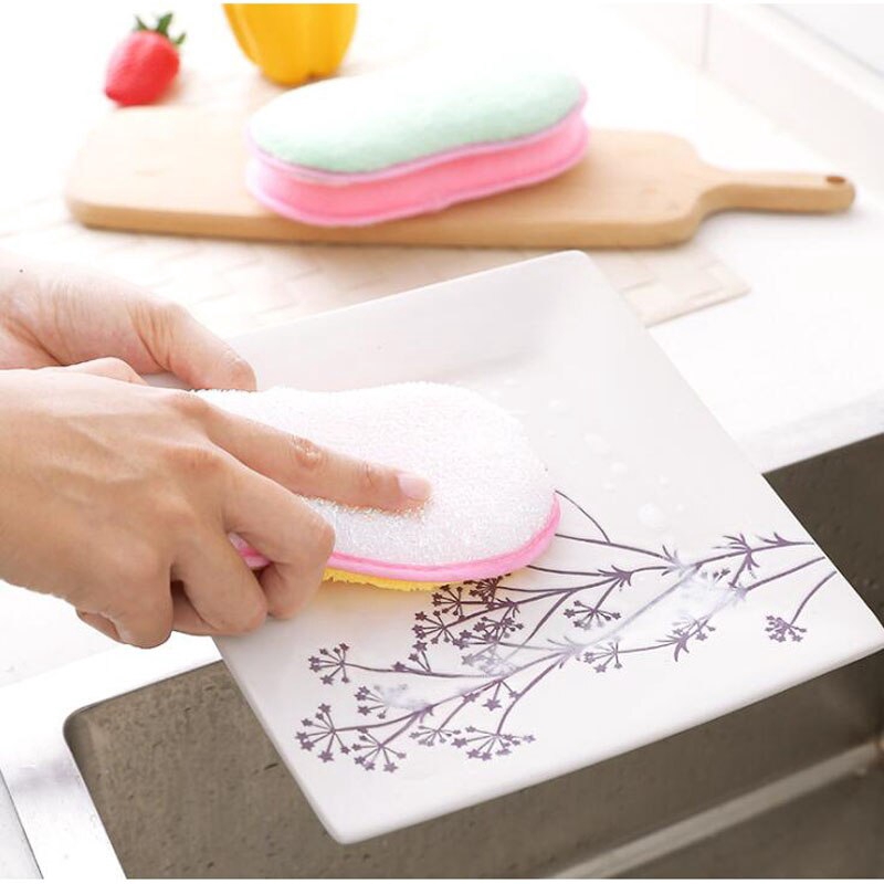 Miếng chà rửa vệ sinh đồ dùng nhà bếp thiết kế 2 mặt tiện dụng