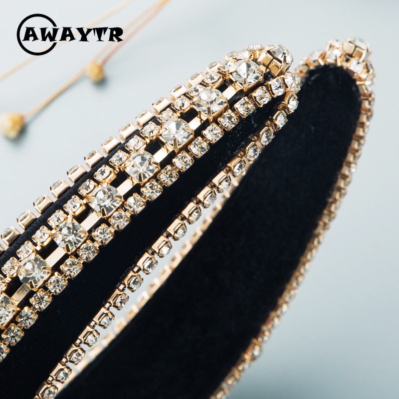 Băng Đô Bản Rộng Đính Đá Phong Cách Retro Âu Mỹ