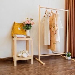 Giá treo quần áo gỗ thanh ngang - sào treo quần áo gỗ