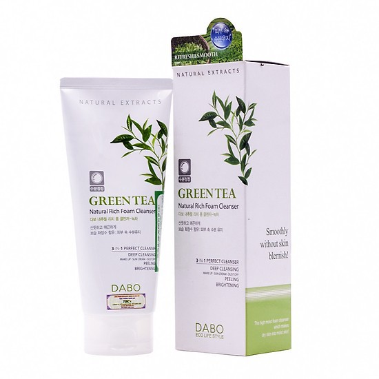 Hàng Chính Hãng- Combo 2 Tuýp Sữa Rửa Mặt Trà Xanh Sạch Mụn Sạch Nhờn Green Tea Nature Dabo Mẫu Mới ( 180ml/ Tuýp)