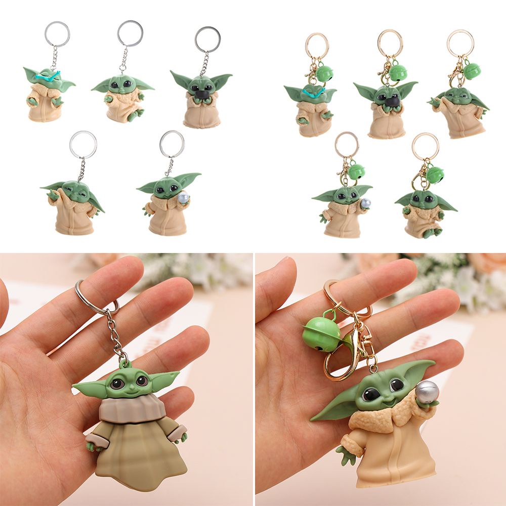 Móc khóa phối hình Baby Yoda trong phim Star Wars dễ thương