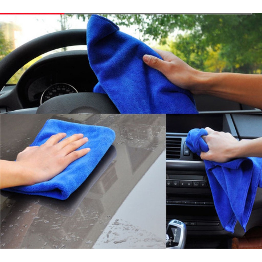 Khăn Microfiber Mềm Mịn Thấm Hút Nước Tốt Chuyên Dụng Lau Rửa Xe Hơi Ô Tô 3M (màu ngẫu nhiên)