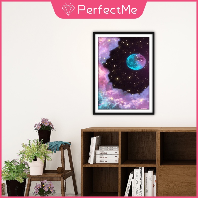 Bộ tranh đính đá 5D họa tiết bầu trời đầy sao độc đáo kích thước 30x40cm DIY dùng trang trí