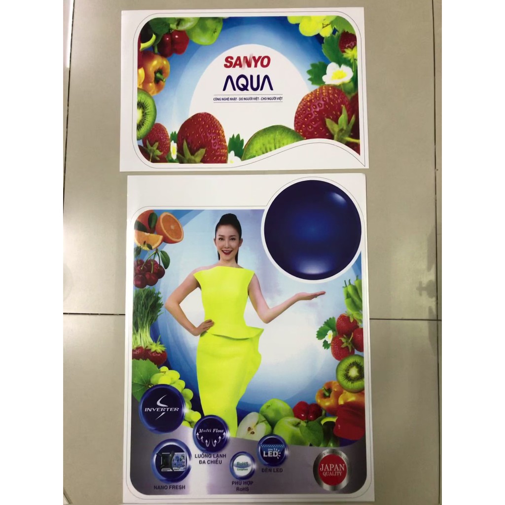 Combo 10 tem dán tủ lanh Sanyo Aqua/ Combo 10 miếng dán tủ lạnh Sanyo Aqua