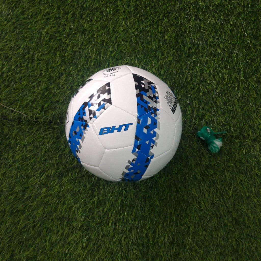 BÓNG ĐÁ SỐ 4 DA CAO CẤP SIÊU PHẨM MỚI(TẶNG TÚI LƯỚI+KIM BƠM+1 ĐÔI TẤT DÀI ĐÁ BÓNG) TRẮNG XANH