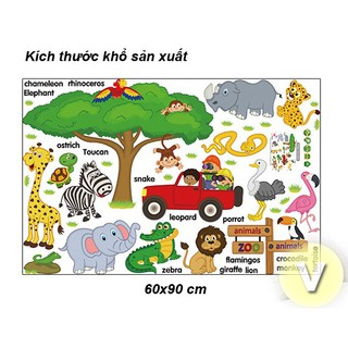 Decal dán tường Vườn thú tiếng anh số 1