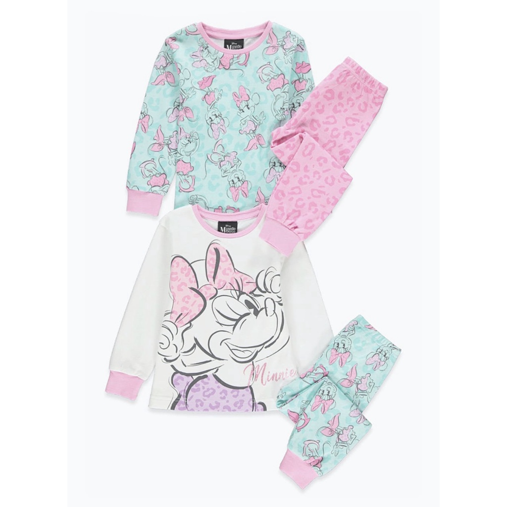 Bộ dài tay thu đông bé gái - Set 2 bộ Minnie Next chất cotton cho bé gái size 1-6t