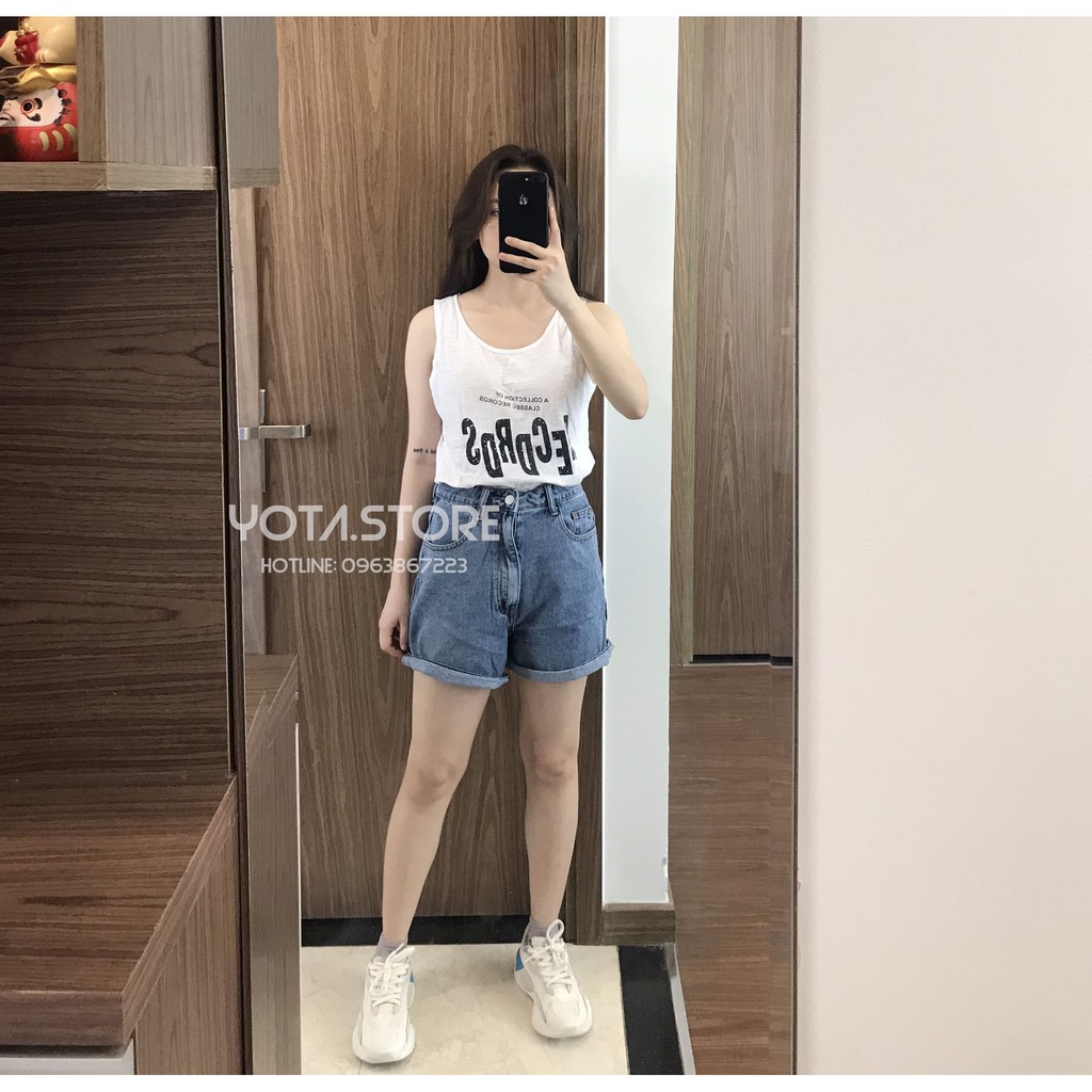 Quần short jeans trơn