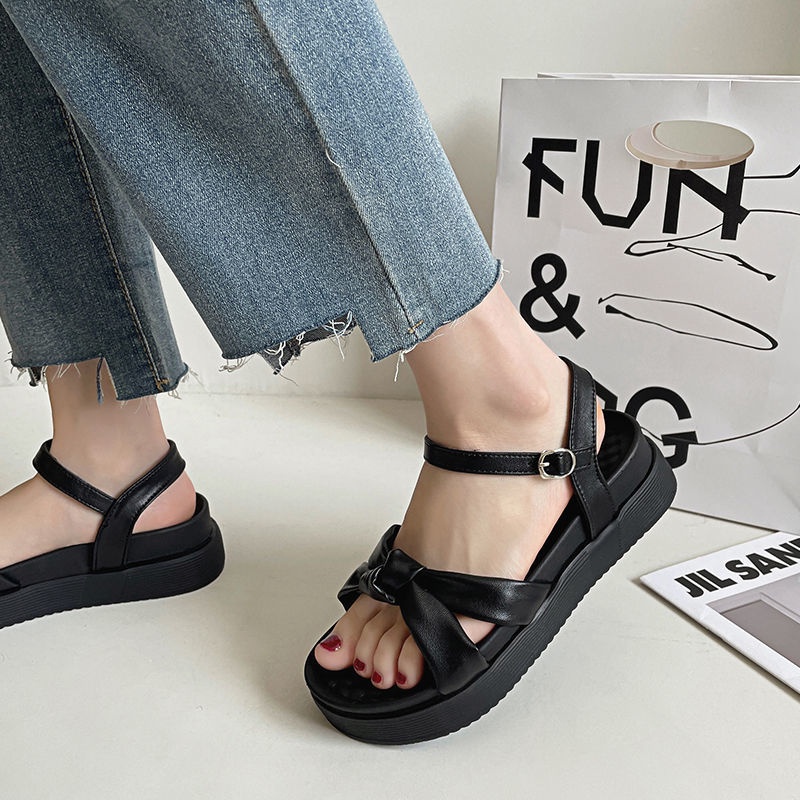 Giày Sandal Cao Gót Đế Dày Phong Cách Hàn Quốc Thời Trang Mùa Hè 2023 Cho Nữ