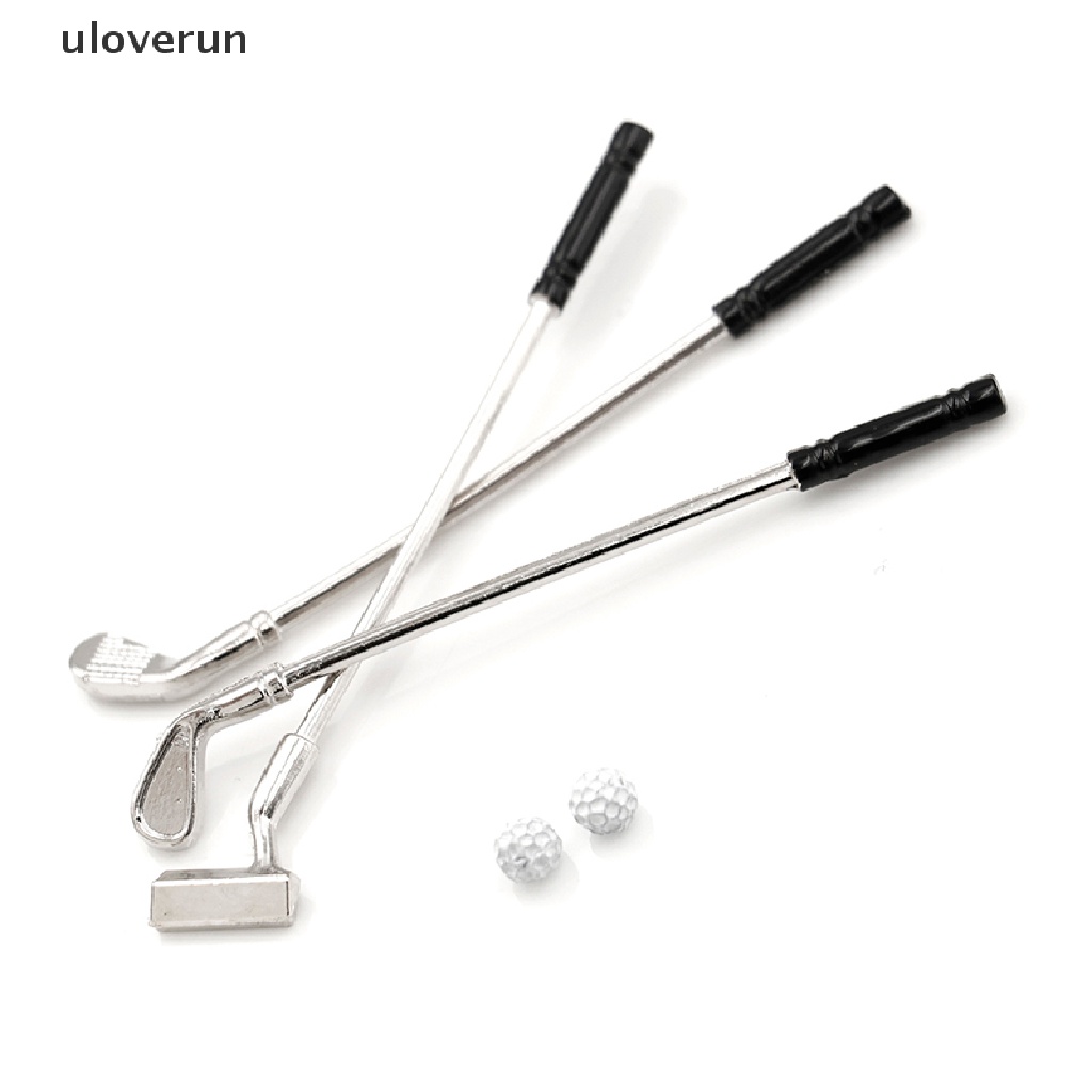 Uloverun set 1 Bộ Gậy Đánh golf Mini Tỉ Lệ 1: 12 Cho Nhà Búp Bê
