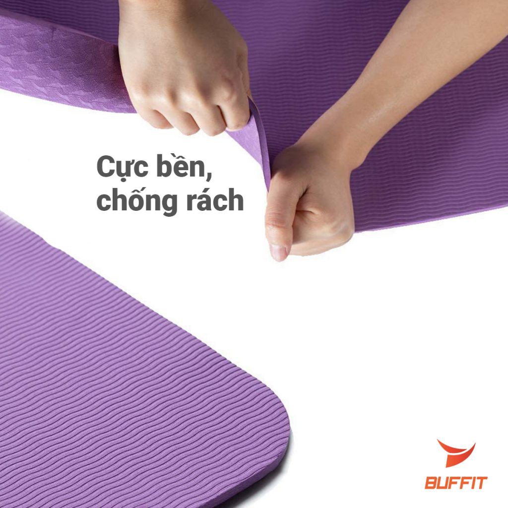 [ĐỊNH TUYẾN CAO CẤP] Thảm định tuyến BUFFIT tập thể dục, gym, yoga TPE 2 lớp 8mm foam cao cấp chống trượt, không mùi