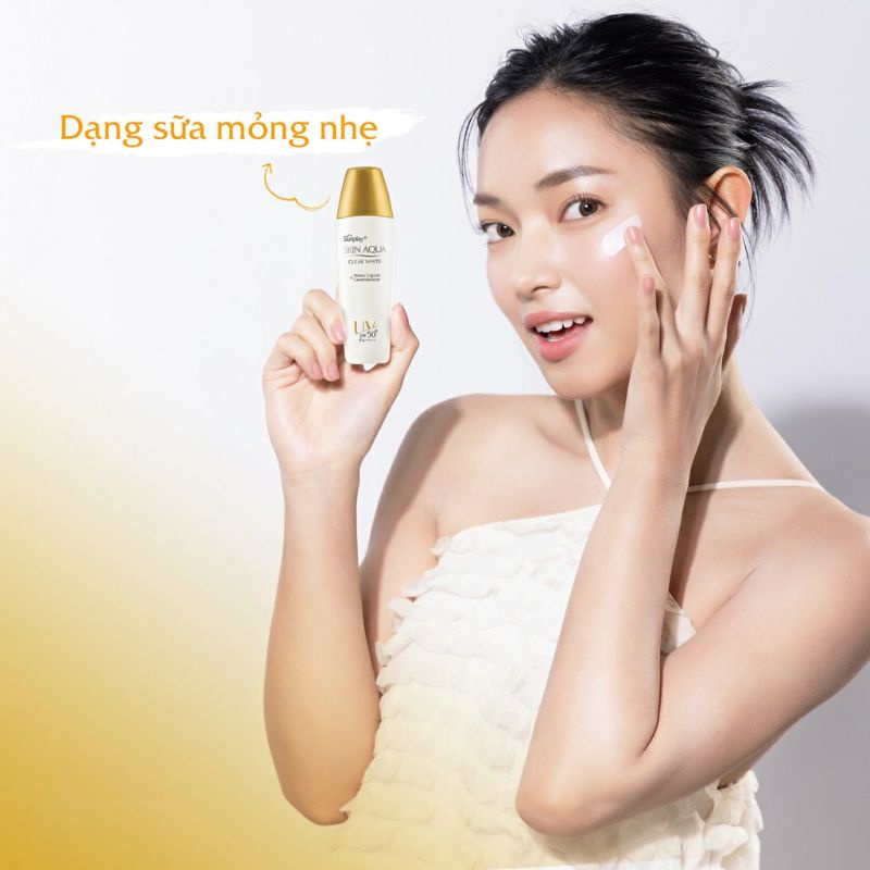 Kem Sữa chống nắng Sunplay Skin Aqua Clear White dưỡng trắng cho da dầu SPF 50+, PA++++ 25g 55g