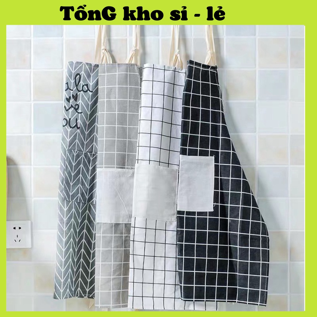 Tạp Dề Nấu Bếp Bằng Vải MẪU MỚI Họa Tiết Kẻ Caro 88208 TỔNG KHO SỈ 88